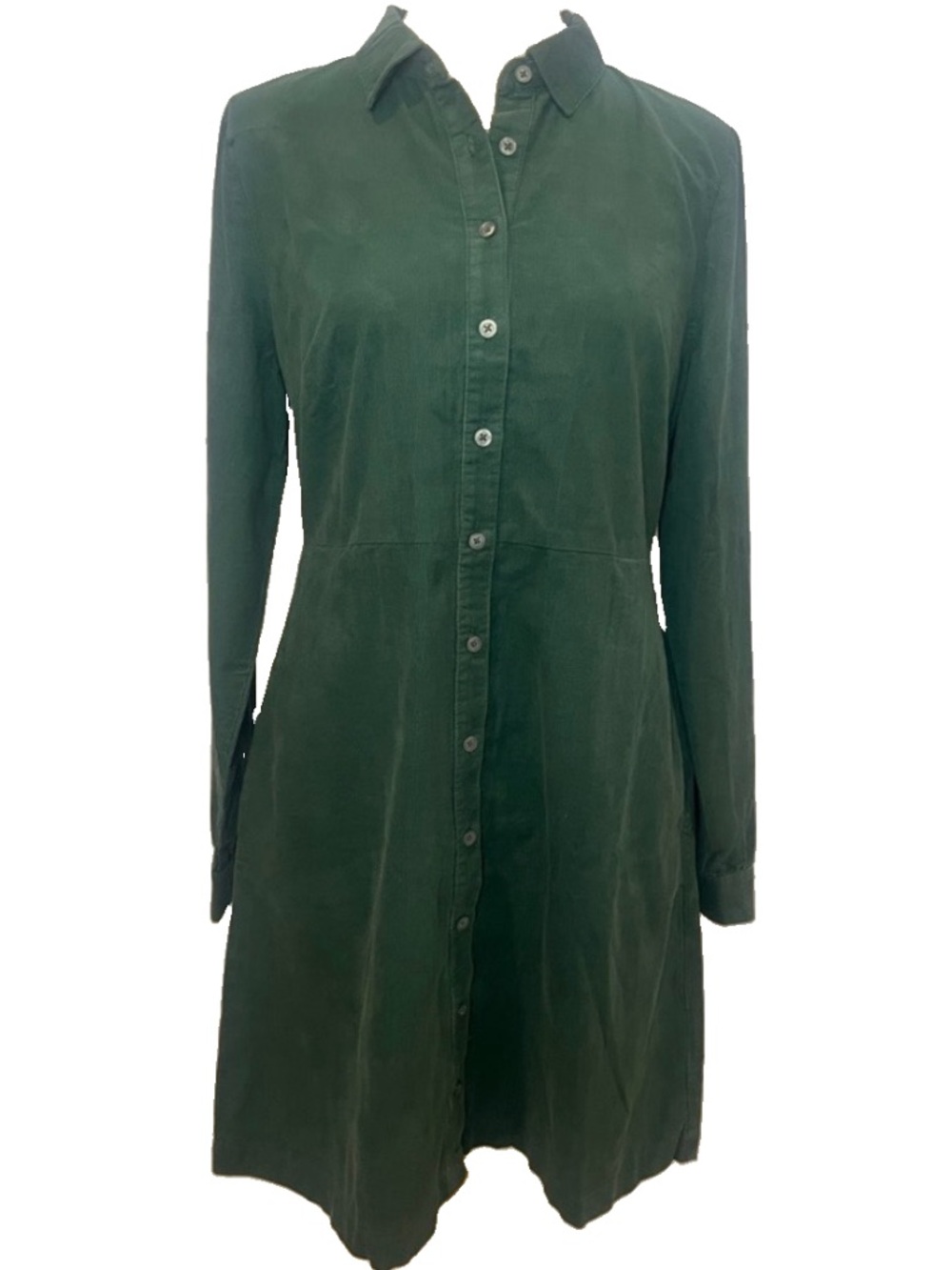 NWT J Crew Forest Green Long Sleeve Corduroy Dress 12 - Picture 2 of 14